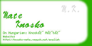 mate knosko business card